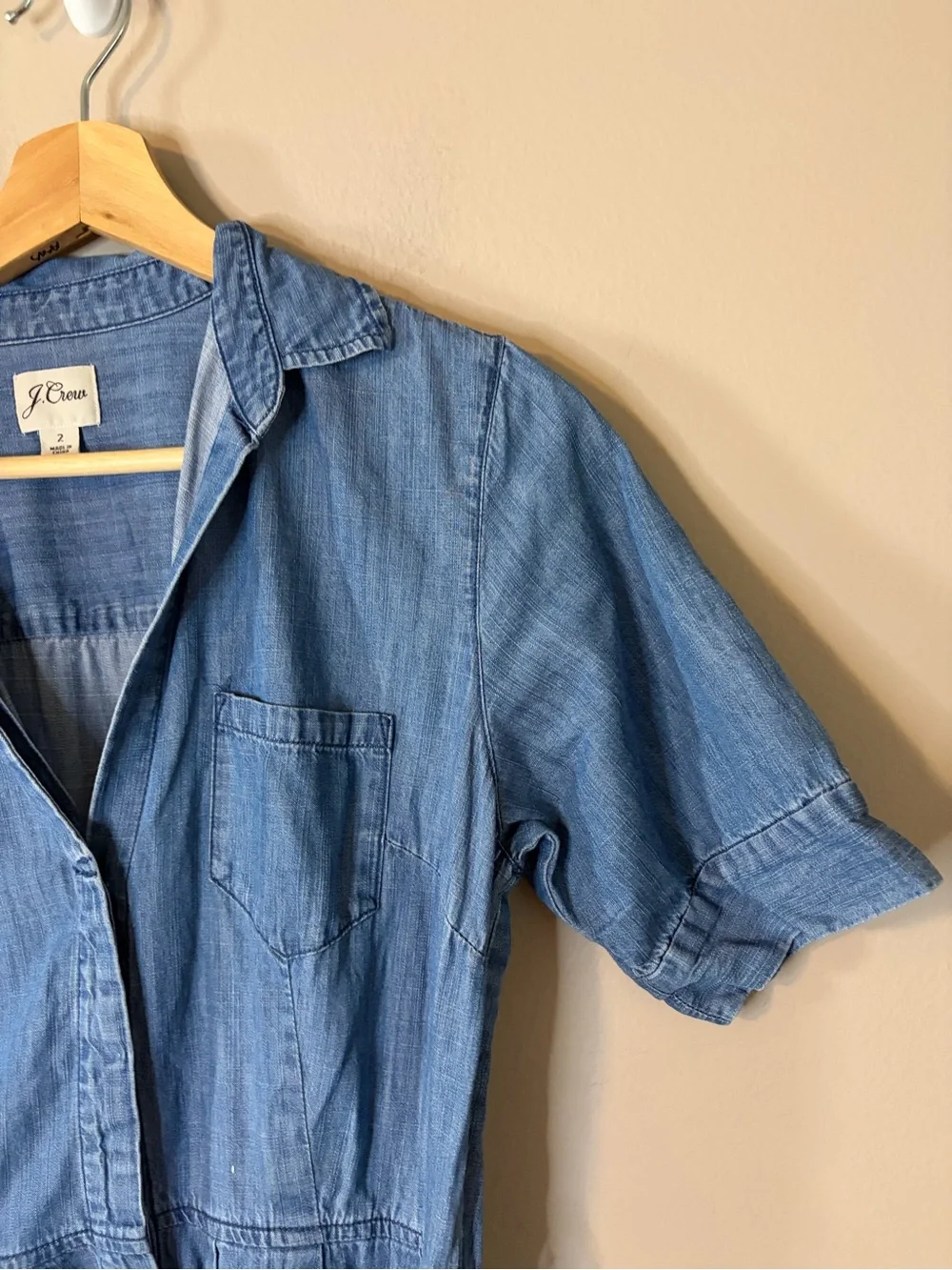 J. Crew Denim chambray Button-Front Shirt Dress in Blue 2